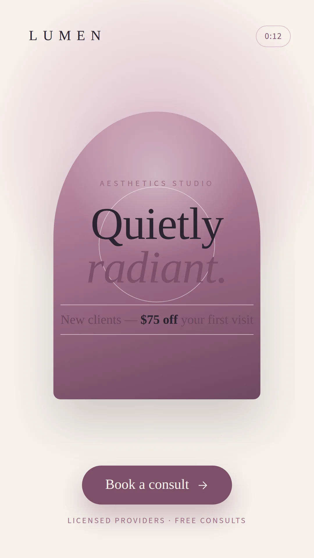Med spa animated ad concept